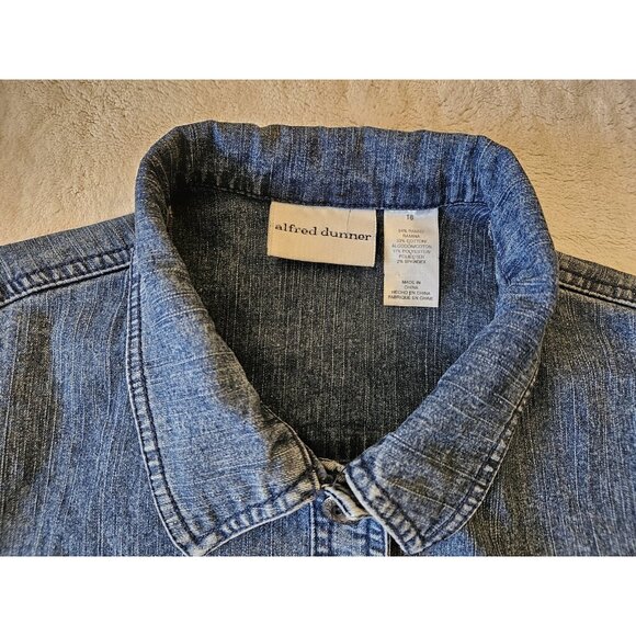 Alfred Dunner Denim Shirt Jacket South West Embellish Embroidery Pocket Size 18 - Picture 4 of 12